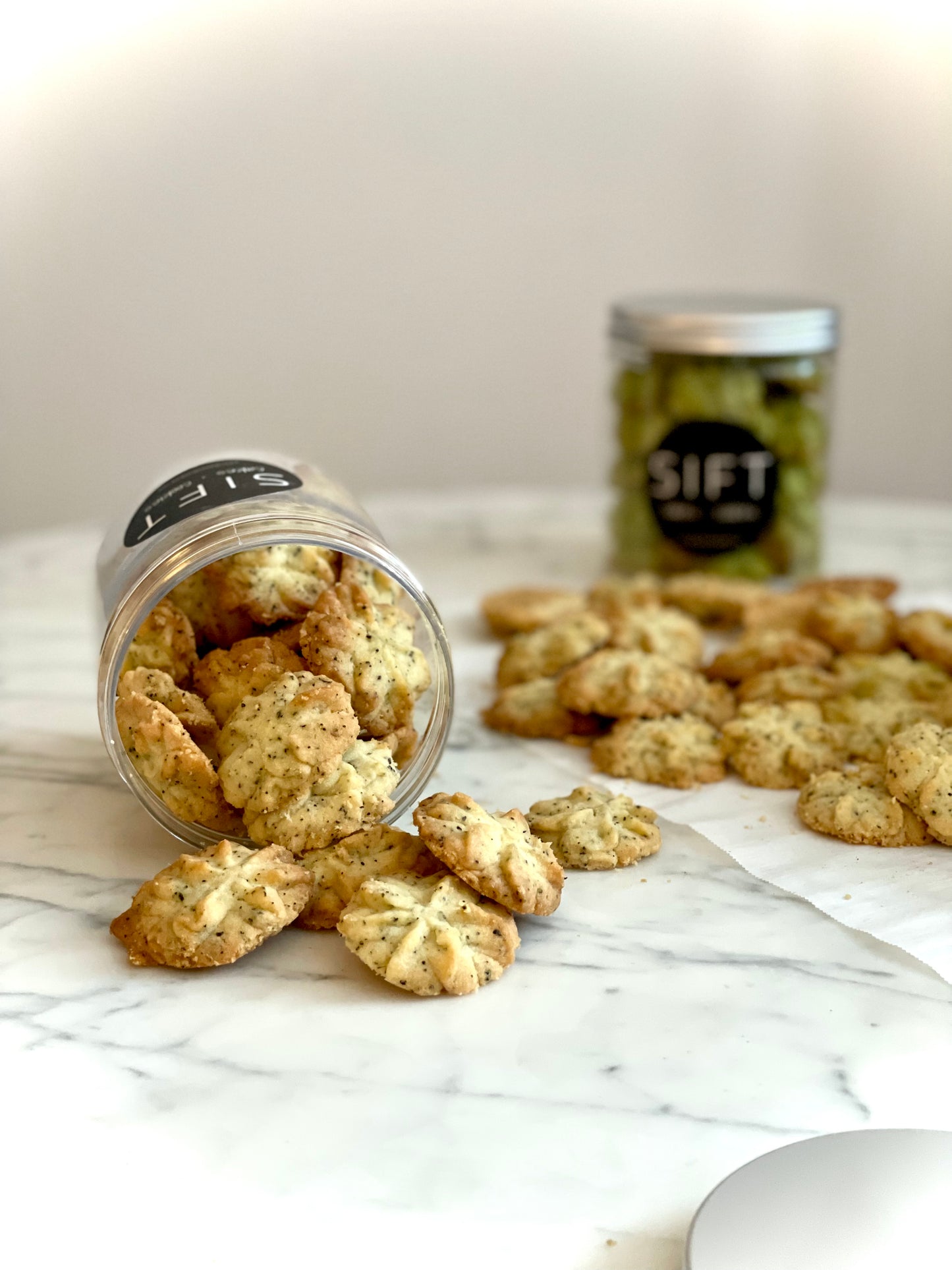 pandan & earl grey butter cookies